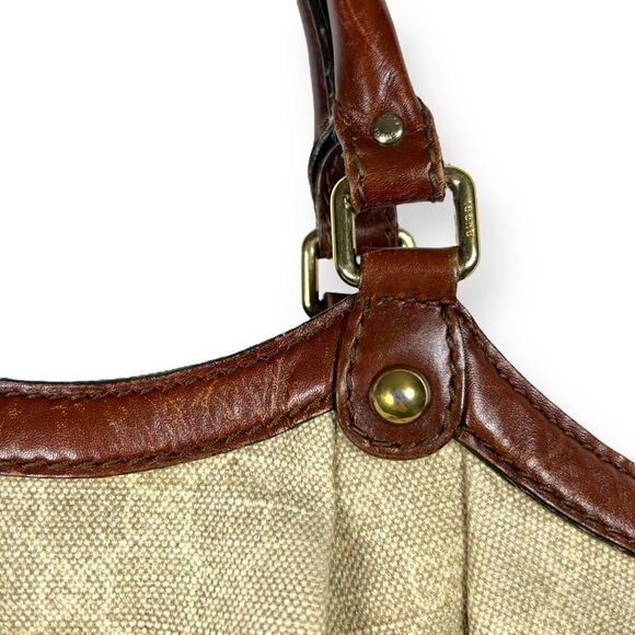 GUCCI GG Canvas Beige Monogream Diamante Sukey Boston Shoulder Tote Bag - Picture 8 of 13